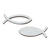SALE Holzstreuteil Fisch 3,5 cm, 2-fach sortiert, Box mit 16 St�ck, grau