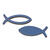 SALE Holzstreuteil Fisch 3,5 cm, 2-fach sortiert, Box mit 16 St�ck, dunkelblau