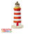 Miniatur- Leuchtturm, rot-wei�, 7,5cm