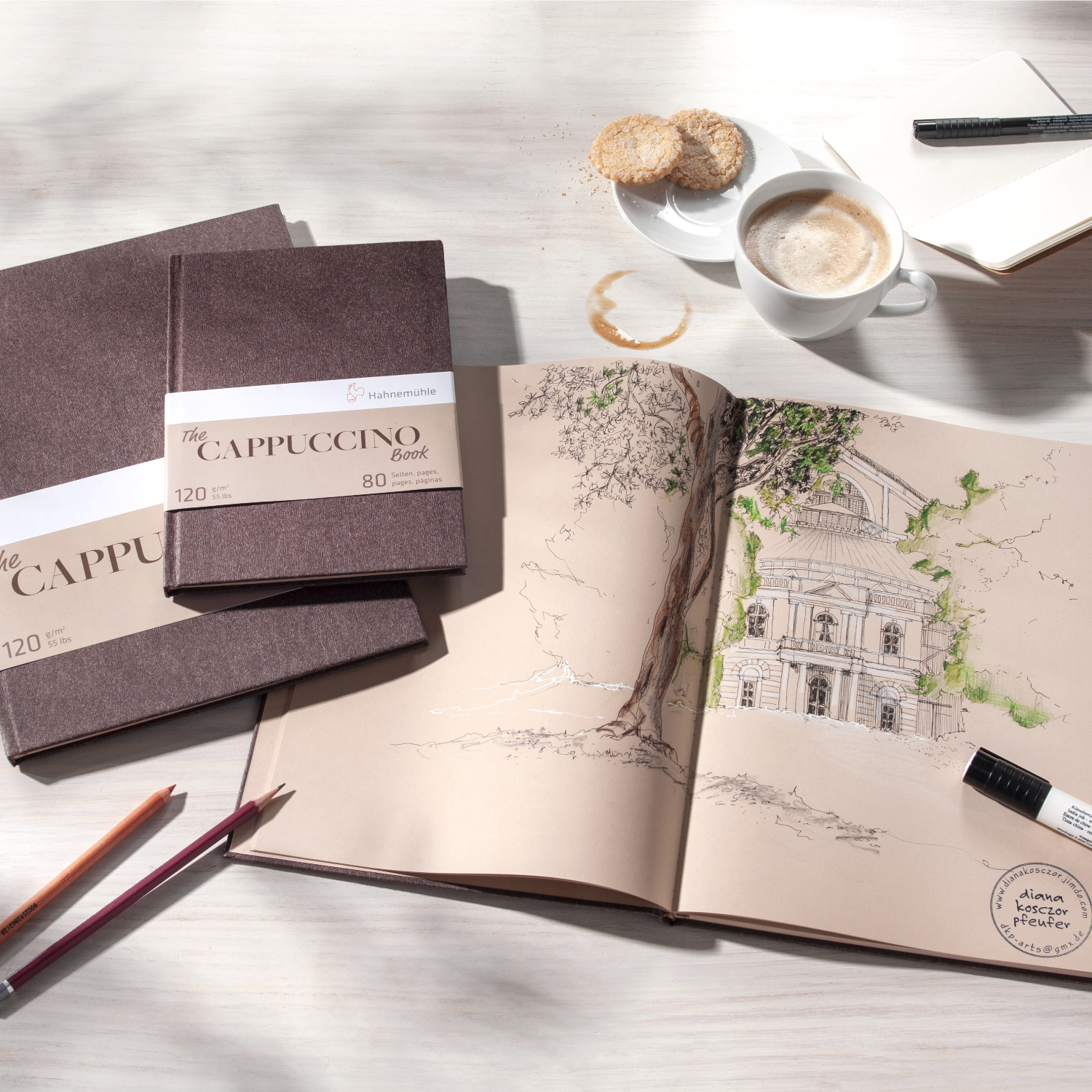SALE Skizzenbuch The Cappuccino Book, 120g/m�, DIN A4 Hochformat, 80 Seiten Bild 4