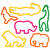 NEU Ausstechformen-Set Safari, f�r Modelliermassen, 6 Motive, je ca. 4-10 cm Bild 2