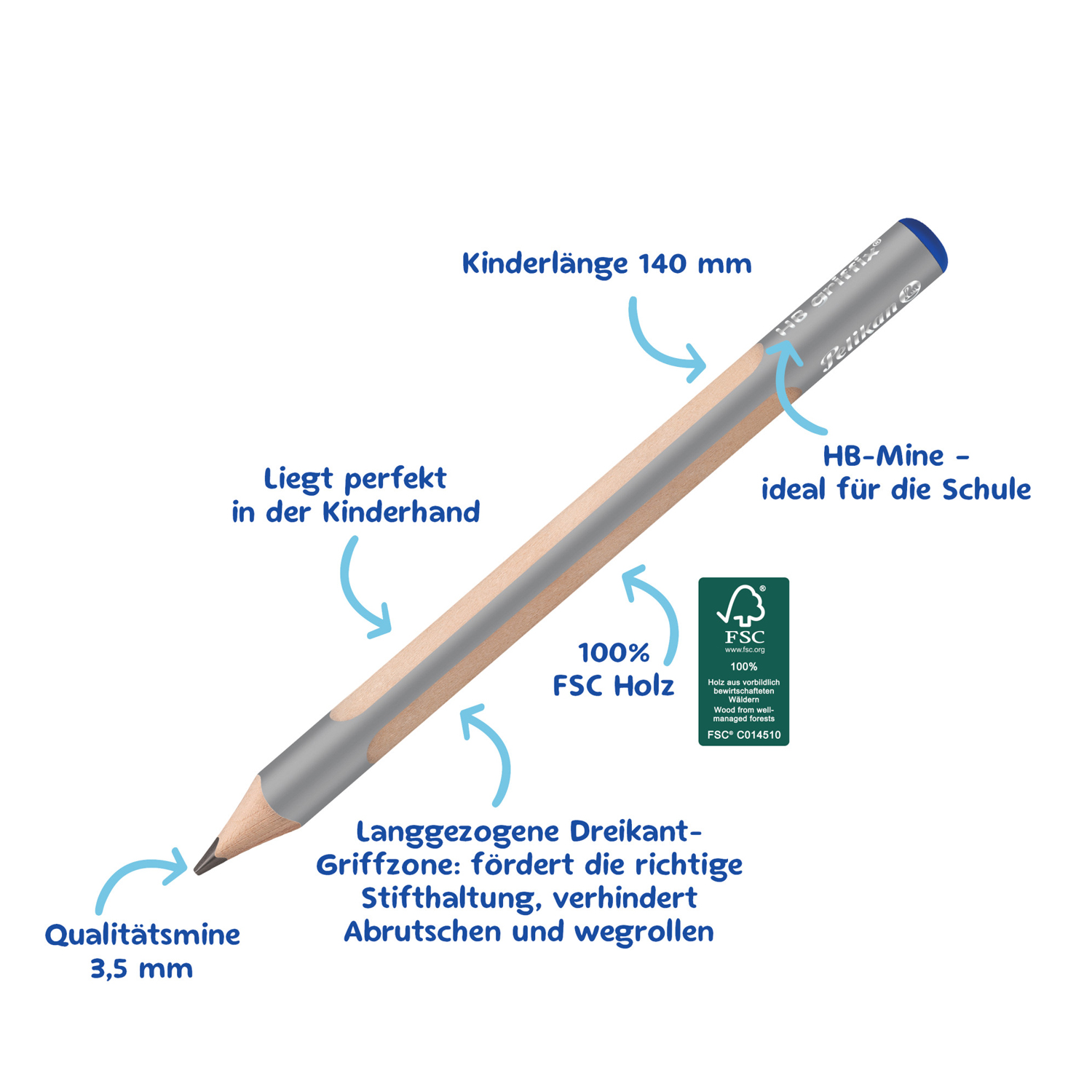 SALE Pelikan Griffix Ergonomische Bleistifte, 2 St�ck, St�rke HB Bild 4