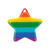 Kunststoff-Anh�nger, Itoshii, Stern, gestreift, 26 x 25 x 3 mm, 1 Stk, Regenbogen
