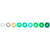 Kunststoff Gro�loch-Perlen, Itoshii Ponii, rund, 9 x 6 mm, 80 Stk, Gr�n Mix - Gr�n Mix