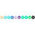 Kunststoff Gro�loch-Perlen, Itoshii Ponii, rund, 9 x 6 mm, 80 Stk, Aqua Mix - Aqua Mix