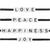 Kunststoff W�rfelperlen Set, Itoshii Ponii, 10 mm, 20 Stk, Love-Peace-Happiness-Joy, Wei� - Love-Peace-Happiness-Joy, Wei�
