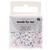 Kunststoff-Perlen, wei�, rund, 7 x 4 mm, 165 Stk, Herzen Pastell