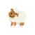 Filzschaf, Beige, 4,5x4 cm, 6 St�ck