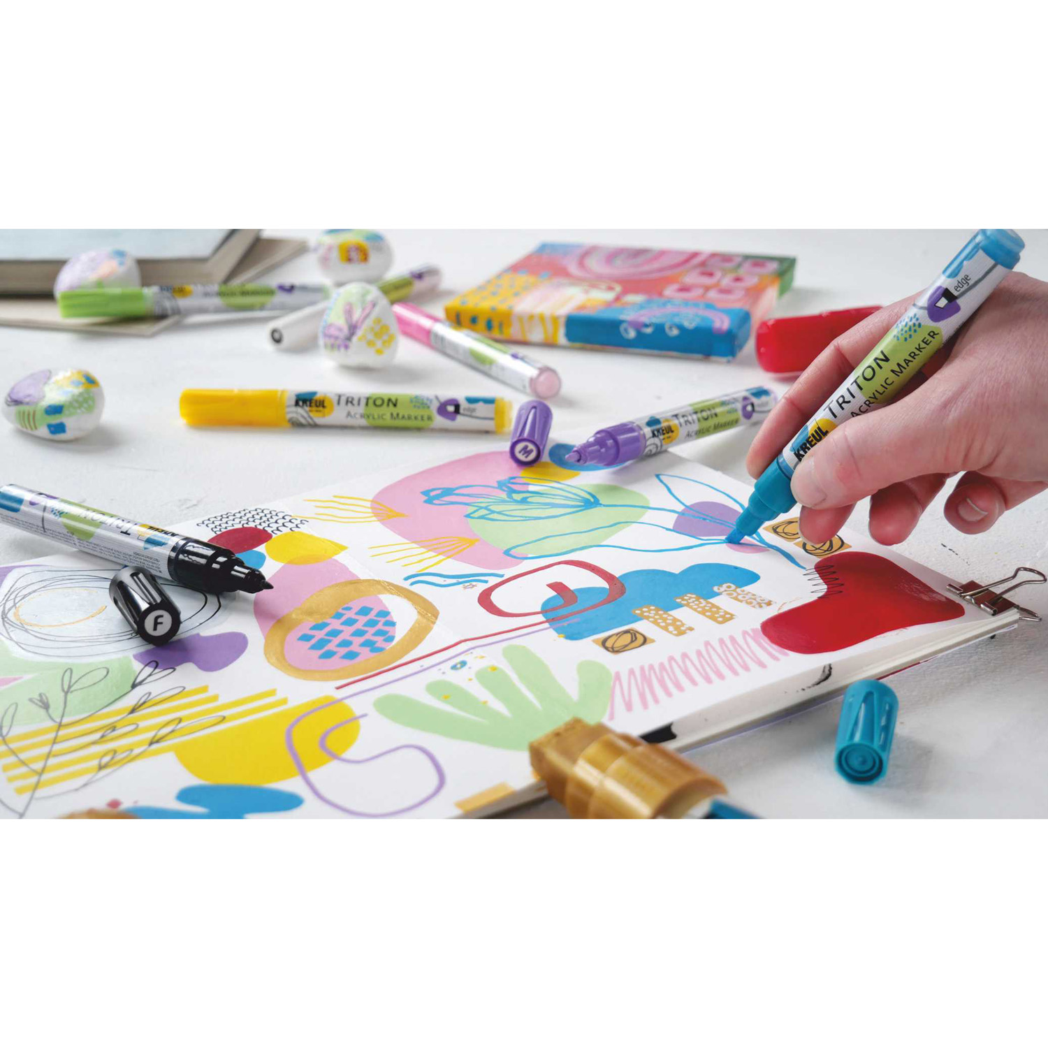 NEU Kreul Triton Acrylic Marker / Acrylstift, Medium 1-3 mm, Wei� Bild 4