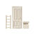 NEU Wichtel Miniatur M�bel Set aus Holz, T�r, Briefkasten, Leiter, 8-18 cm