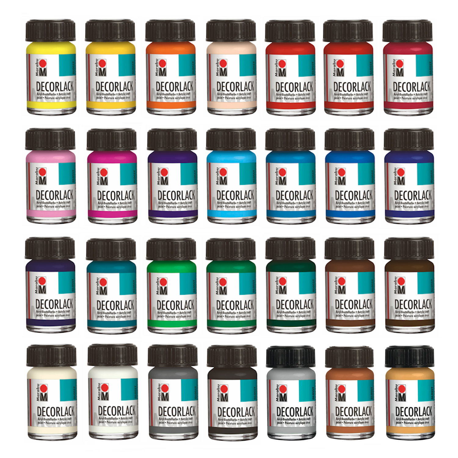 Marabu Decorlack, 15ml - Verschiedene Farbt�ne