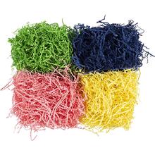 Papier-F�llmaterial, 4x50 g, L�nge 25-30 cm, Breite 3 mm, Blau, Dunkelgr�n, Pink, Gelb