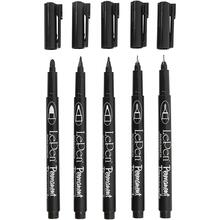 Permanent Marker, 5 St�ck, Strichst�rke 2x0,6+2x0,8+1,3 mm, Schwarz