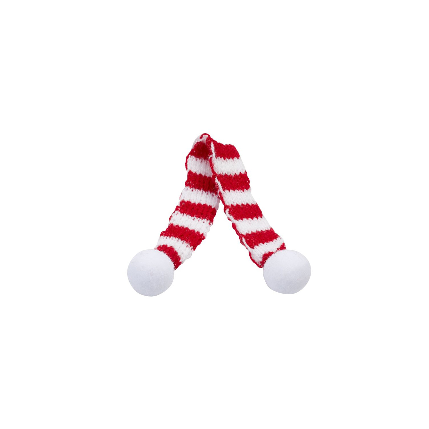 NEU Miniatur Schal gestrickt, 2 St�ck, rot-wei�, ca. 15 cm