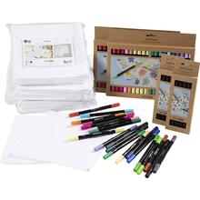 Gruppen-Kreativset Stoffserviette selbst bemalen, Gr��e 42x42 cm, Strichst�rke 2,3+3,6 mm, 60 St�ck