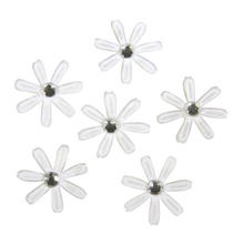 SALE Satin Bl�ten mit Strass, 1,8cm �, 60St., wei�