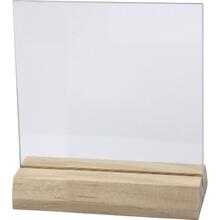 Glasplatte mit Holzst�nder, 10 St�ck, Gr��e 7,5x7,5 cm, Dicke 28 mm