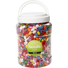 NEU TOP-SELLER Perlen aus Holz Gr��e 5-28 mm, 2 Liter, sortierte Farben