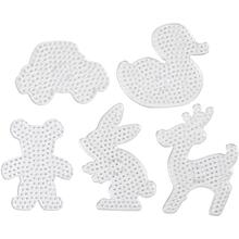 Steckplatte f�r B�gelperlen, 5 St�ck, Gr��e 16x19,5-19x24 cm, Transparent