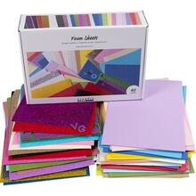 Moosgummiplatten, A4, 21x29,7 cm, Sortierte Farben, 40 St�ck