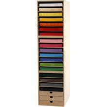 Papierregal mit Bastelkarton, H�he 100 cm, A4, Blatt 210x297 mm, 180 g, Sortierte Farben