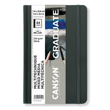 NEU Graduate Mixed Media Buch Grau 64 Seiten, 14x21,6 cm, 220g/m�, Hochformat, k�rnig / glatt