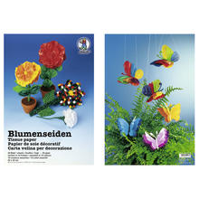 SALE Bastelmappe Blumenseidenpapier, 20 Blatt � 23x33cm