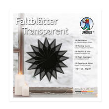 Faltbl�tter Transparentpapier, 14 x 14 cm, 42g/qm, 100 Blatt, Schwarz