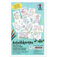 Ausn�hkarten zum Aussticken und Ausmalen, 11 x 17 cm, 50 Blatt, 10 Motive
