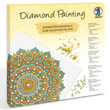 Diamond Painting Set Mandala, 30 x 30 cm Keilrahmen mit Zubeh�r, Mint-Orange-Gelb