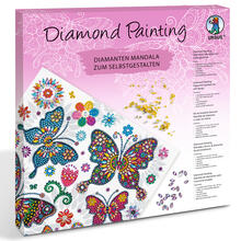 Diamond Painting Set Mandala, 30 x 30 cm Keilrahmen mit Zubeh�r, Schmetterlinge