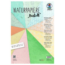 Naturpapiere Pastell, handgesch�pft, ca. 22 x 32 cm, 10 Blatt sortiert