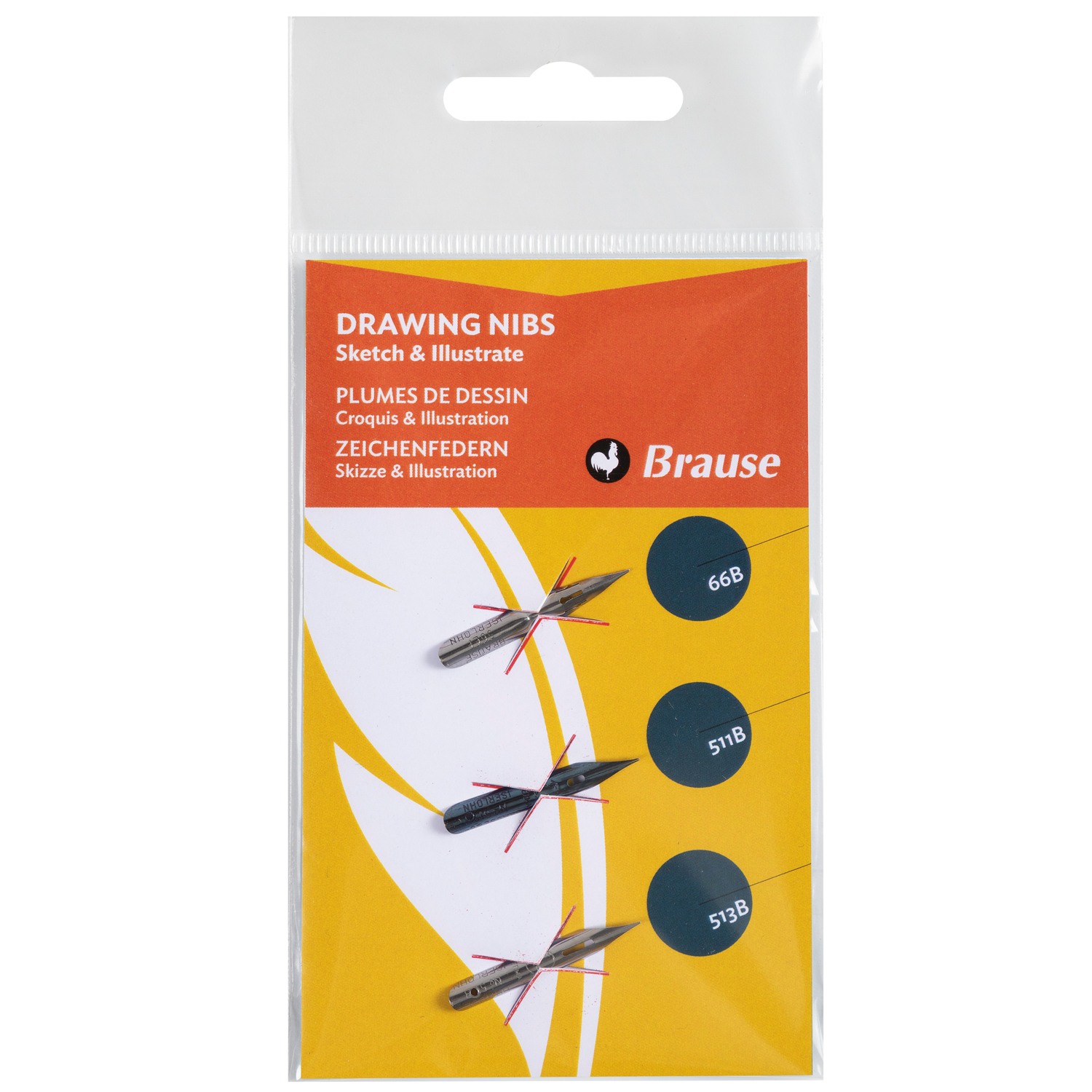 SALE Kalligrafie-Zeichenfedern, 3 St�ck, 66B / 511B / 513B