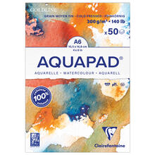 NEU Clairefontaine Malblock Aquarell Goldline A6, mittelfein gek�rnt, geleimt 300g/qm, 50 Blatt