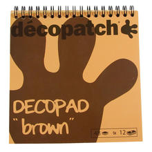 SALE Decopad, 12 x 4 Bl�tter, 15cm x 15 cm, braun