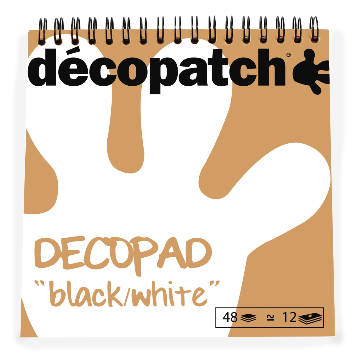 SALE Decopad, 12 x 4 Bl�tter, 15cm x 15 cm, schwarz-wei�