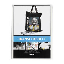 NEU Transfer-B�gelfolie, f�r helle und dunkle Textilien, 3 Blatt 21,5 x 28 cm, Wei�