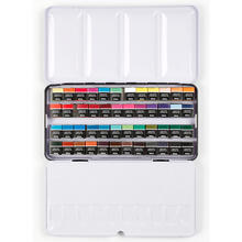 NEU Aquarellkasten Metall, Art Aqua Standard-Farben, gef�llt mit 48x 1/2 N�pfchen