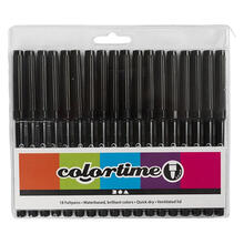 NEU Colortime Filzstifte, Schwarz, Strichst�rke 2 mm, 18 Stk.