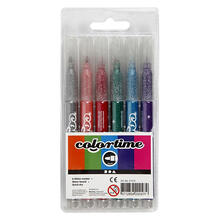 NEU Colortime Glitter Marker, Sortierte Farben, Strichst�rke 2 mm, 6 Stk.