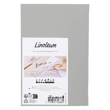 NEU Linoleum f�r Linoldruck, 10 x 15 cm, Dicke 3 mm, Grau, 2 St�ck