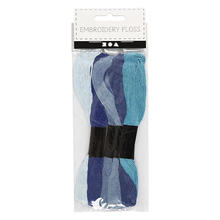 NEU Stickgarn-Set, Blau-T�ne, St�rke 1 mm, 6 x 1 m