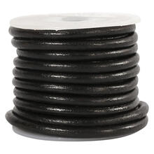 NEU Lederband Schwarz, St�rke 4 mm, L�nge 5 m