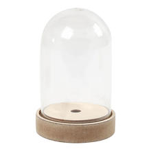 SALE Plastikglas- Glocke auf Holzfu�, 12,5 cm