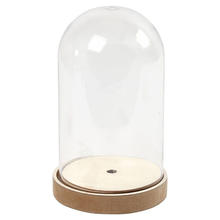 Plastikglas- Glocke auf Holzfu�, 18 cm