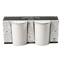 NEU Porzellanbecher / Kaffebecher, Wei�, H 10 cm, � 7,4 cm, 2 Stk.