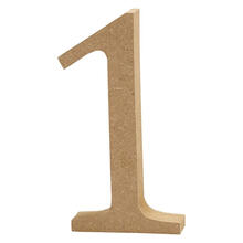 NEU MDF-Zahl, 13 cm, St�rke 2 cm, natur - Ziffern 0-9