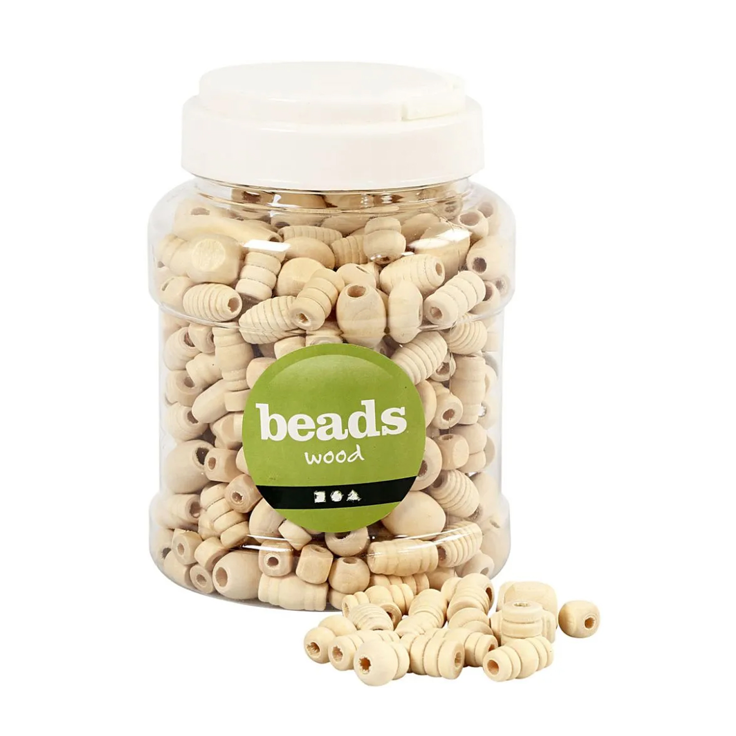 NEU Gro�packung Holzperlen Natur Mix, 400 ml Eimer