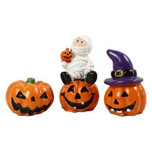 SALE Miniatur Halloween K�rbis Figuren, 3 St�ck, ca. 2cm