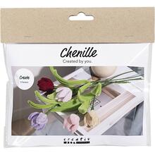 Kreativ Set Blumen aus Pfeifenreiniger / Biegepl�sch / Chenilledraht, Tulpen, Sortierte Farben